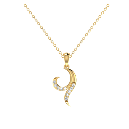 Surge-Helix Gold Plated Lab Grown Diamond Pendant