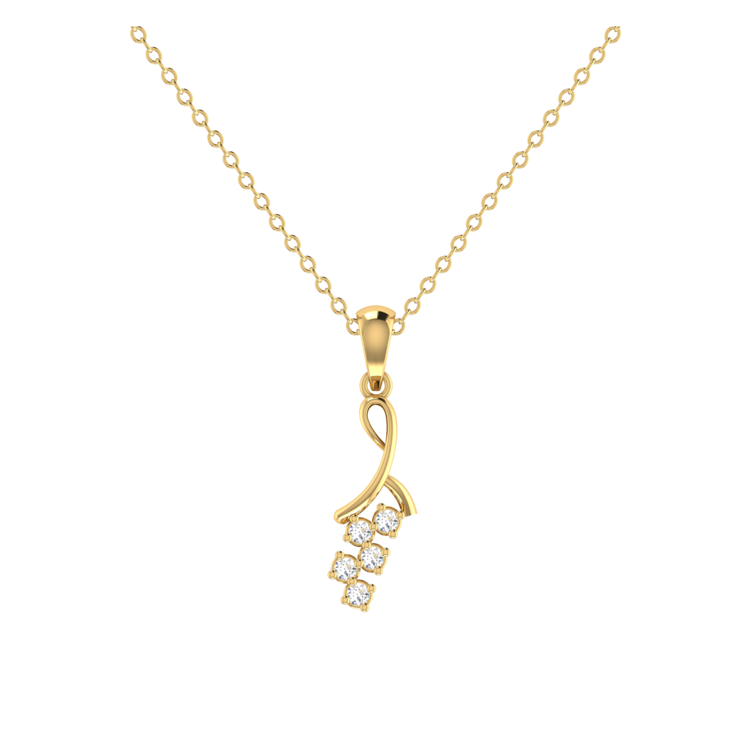 Celestial Bouquet Gold Plated Lab Grown Diamond Pendant