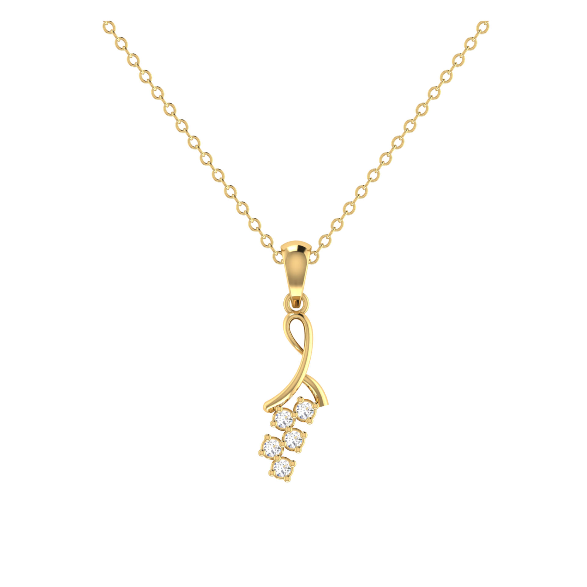 Celestial Bouquet Gold Plated Lab Grown Diamond Pendant