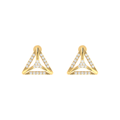 Equilibrium Hex Gold Plated Lab Grown Diamond Earrings