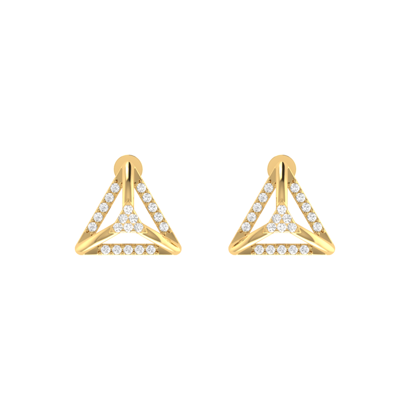 Equilibrium Hex Gold Plated Lab Grown Diamond Earrings