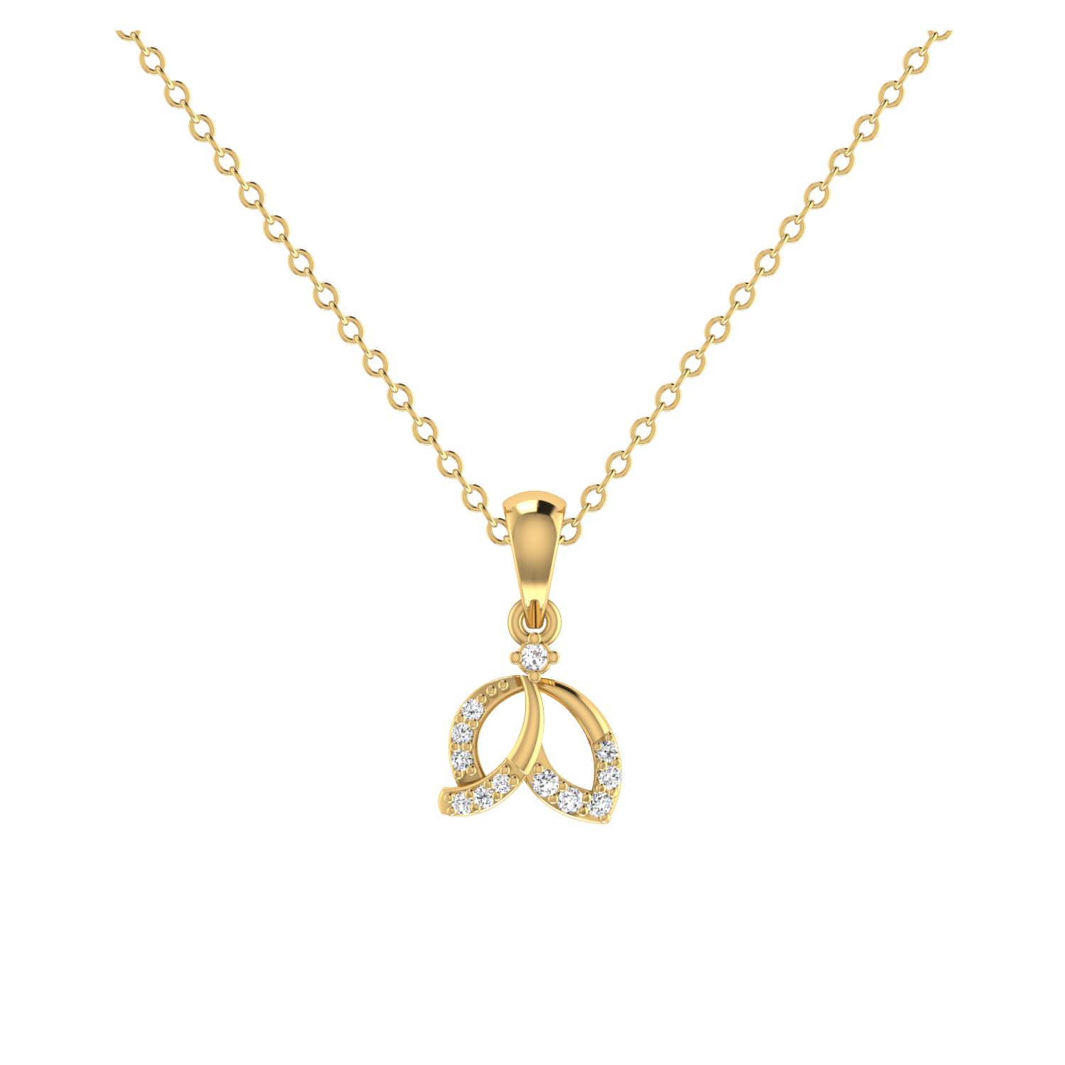 Soulmate Swirl Gold Plated Lab Grown Diamond Pendant