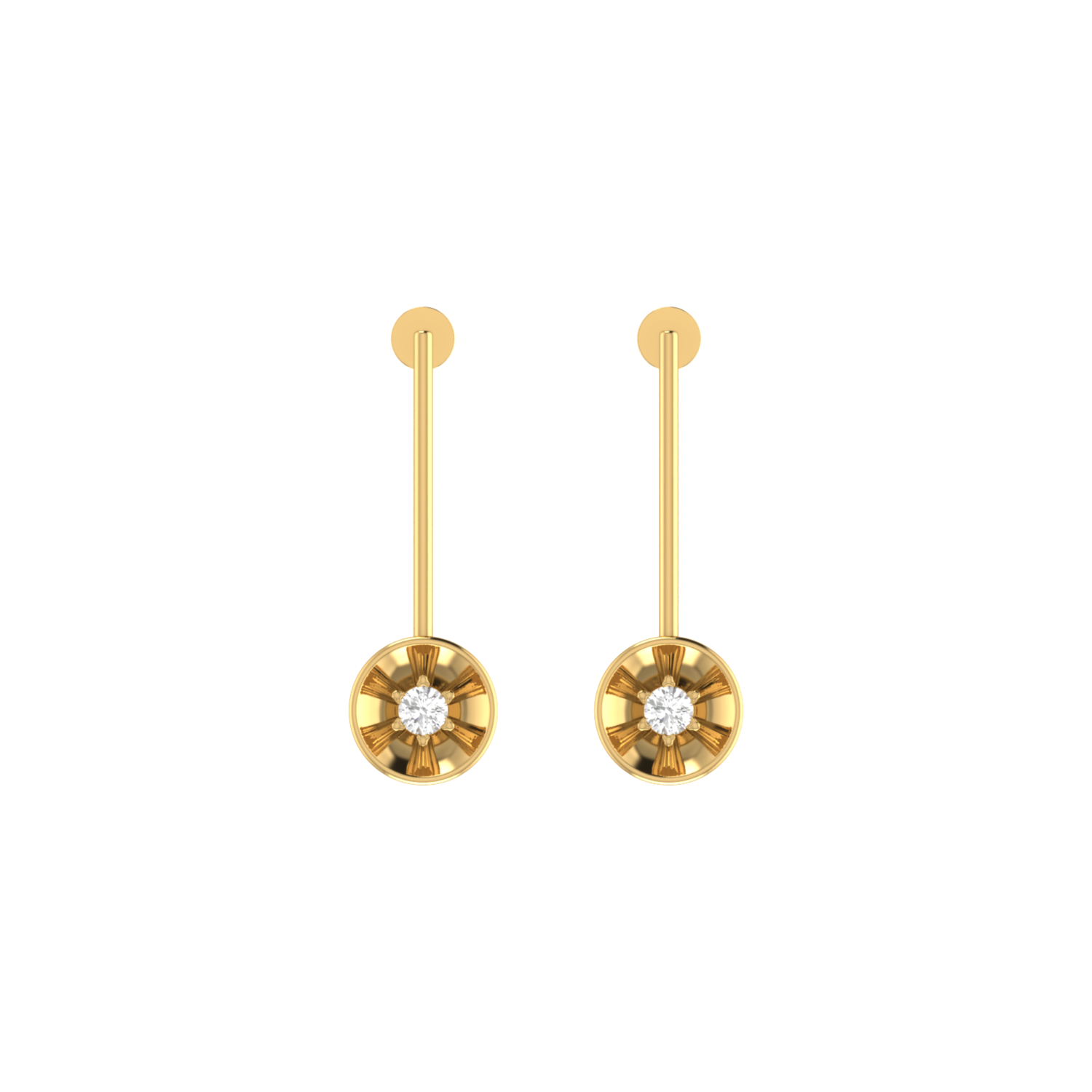 Astral Pillar Gold Plated Lab Grown Diamond Earrings