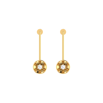 Astral Pillar Gold Plated Lab Grown Diamond Earrings