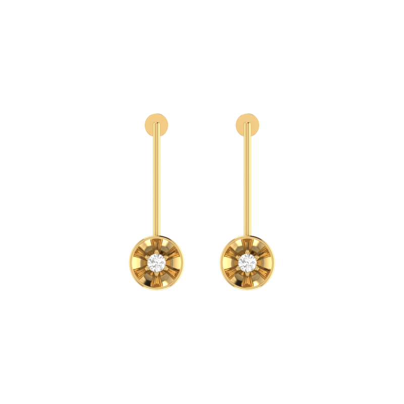 Astral Pillar Gold Plated Lab Grown Diamond Earrings