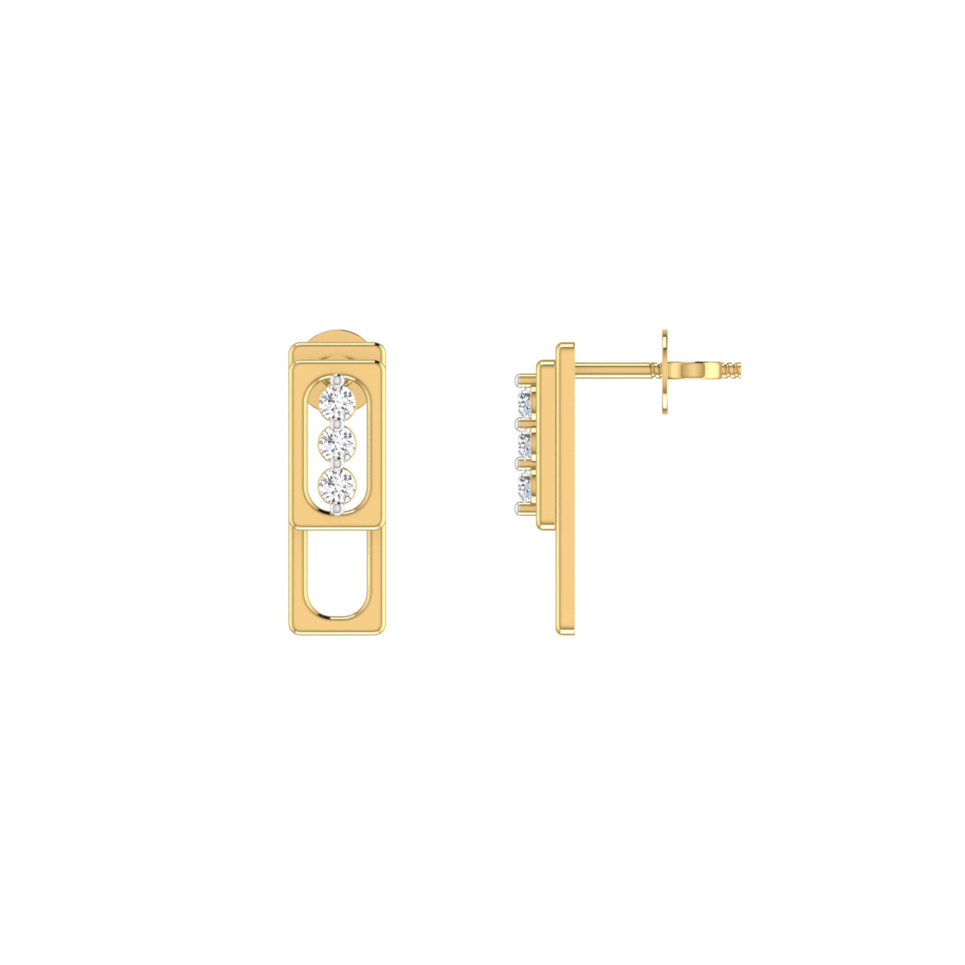 Monolith Luxe Gold Plated Lab Grown Diamond Earrings