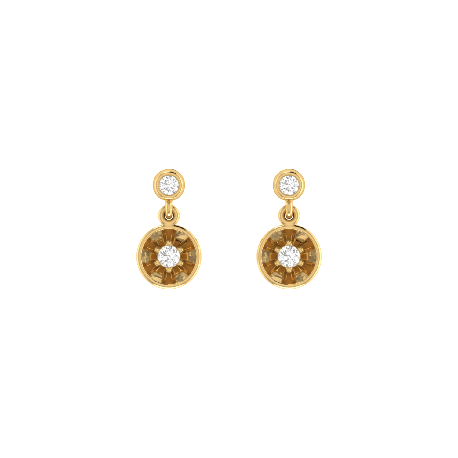 Fluted Beacon Gold Plated Lab Grown Diamond Earrings
