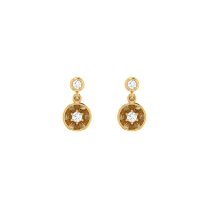 Fluted Beacon Gold Plated Lab Grown Diamond Earrings