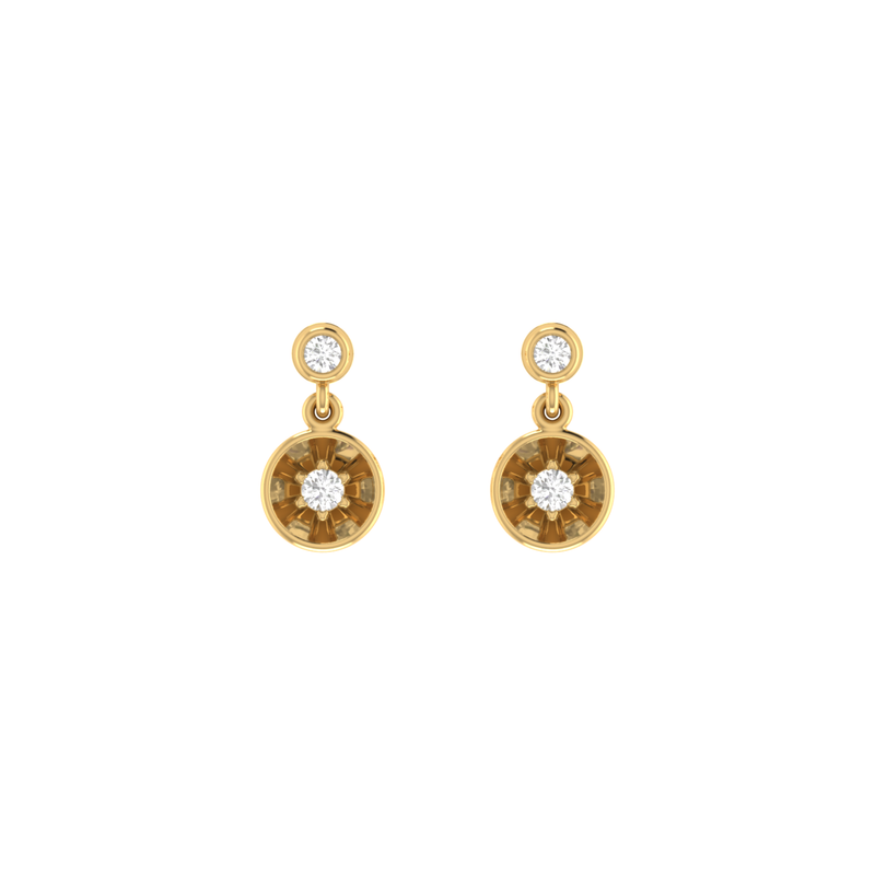 Fluted Beacon Gold Plated Lab Grown Diamond Earrings