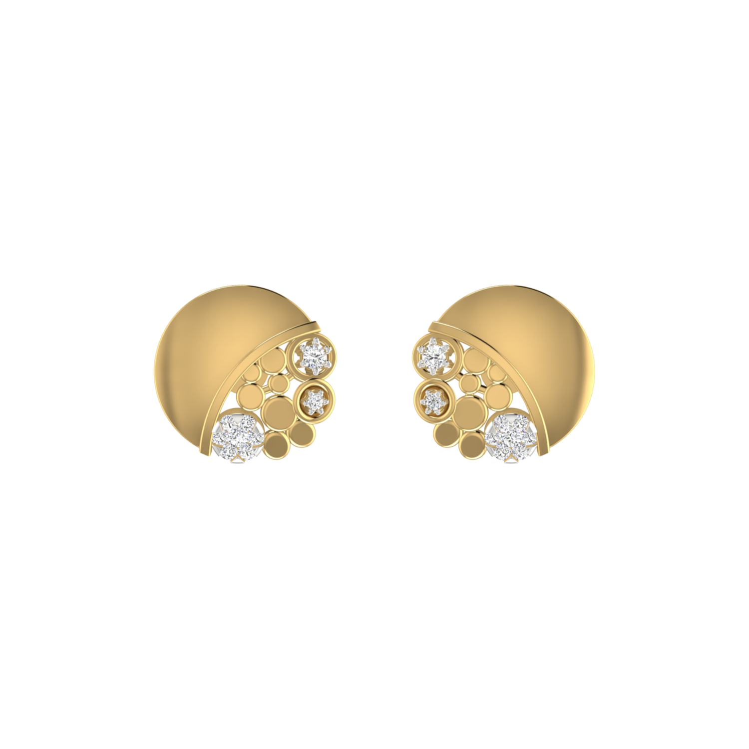 Orbital Array Studs Gold Plated Lab Grown Diamond Earrings