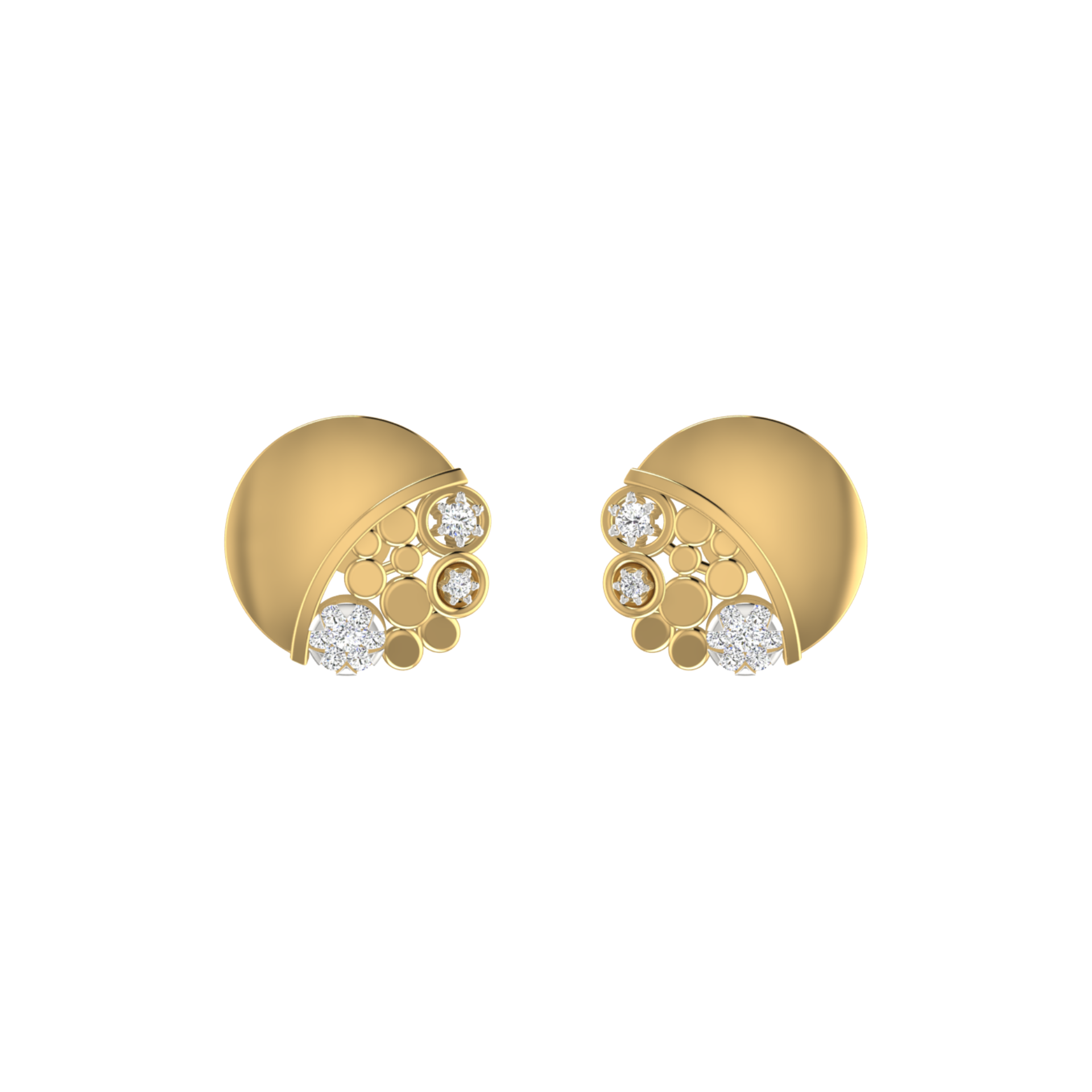 Orbital Array Studs Gold Plated Lab Grown Diamond Earrings