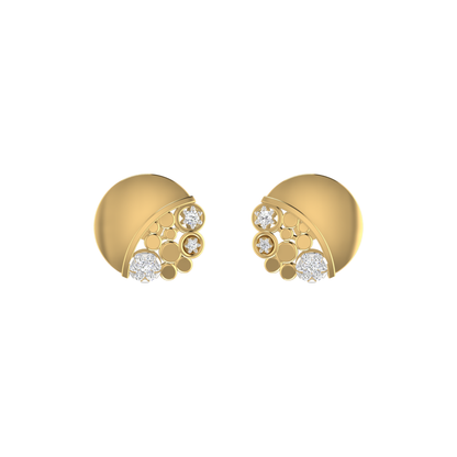 Orbital Array Studs Gold Plated Lab Grown Diamond Earrings
