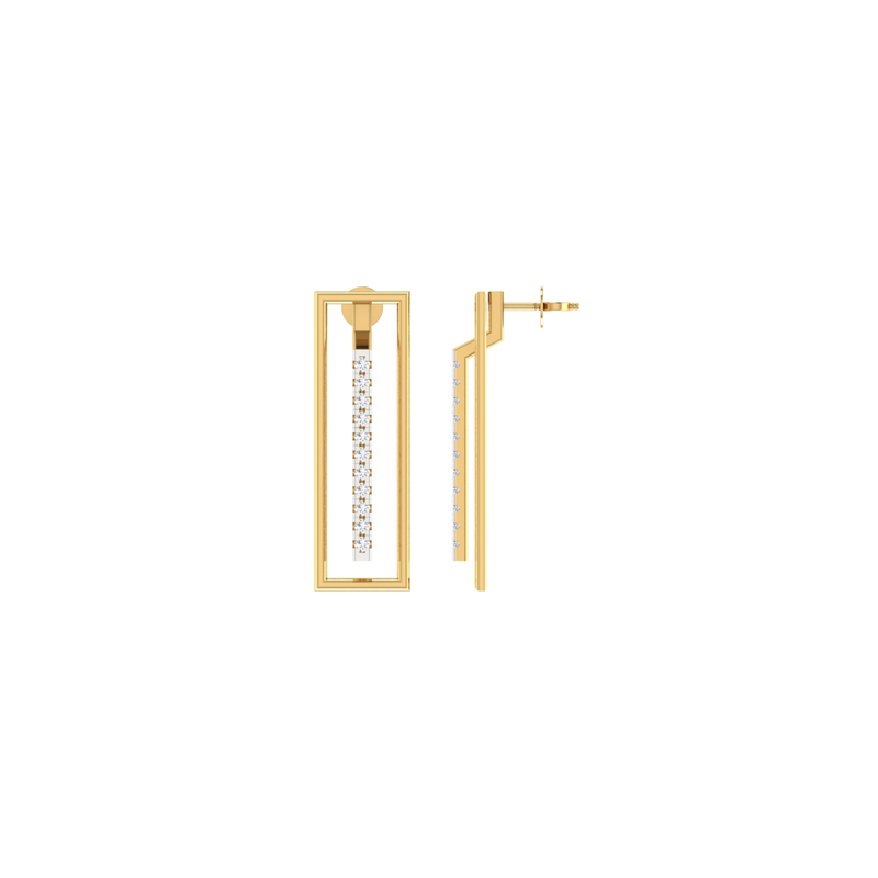 Structural Void Gold Plated Lab Grown Diamond Earrings