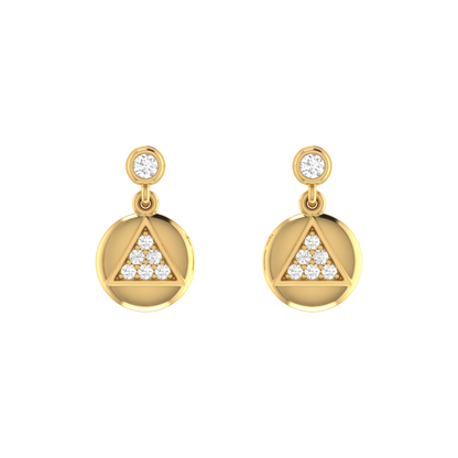 Trinity Medallion Gold Plated Lab Grown Diamond Earrings