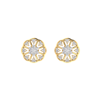 Filigree Flare Gold Plated Lab Grown Diamond Earrings
