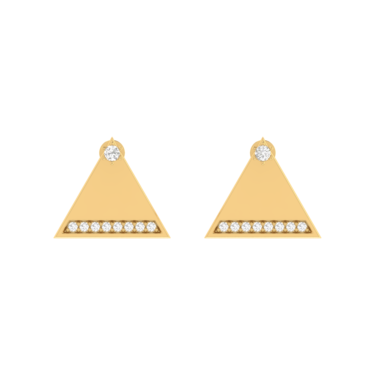 Lumina Triangle Gold Plated Lab Grown Diamond Earrings