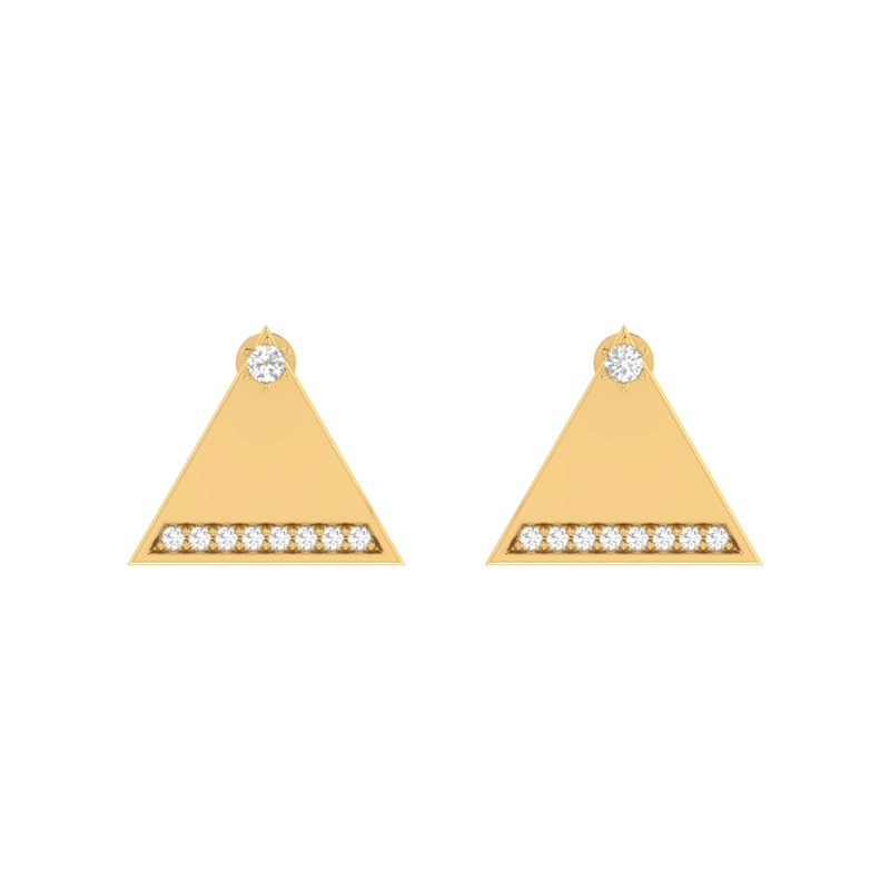 Lumina Triangle Gold Plated Lab Grown Diamond Earrings