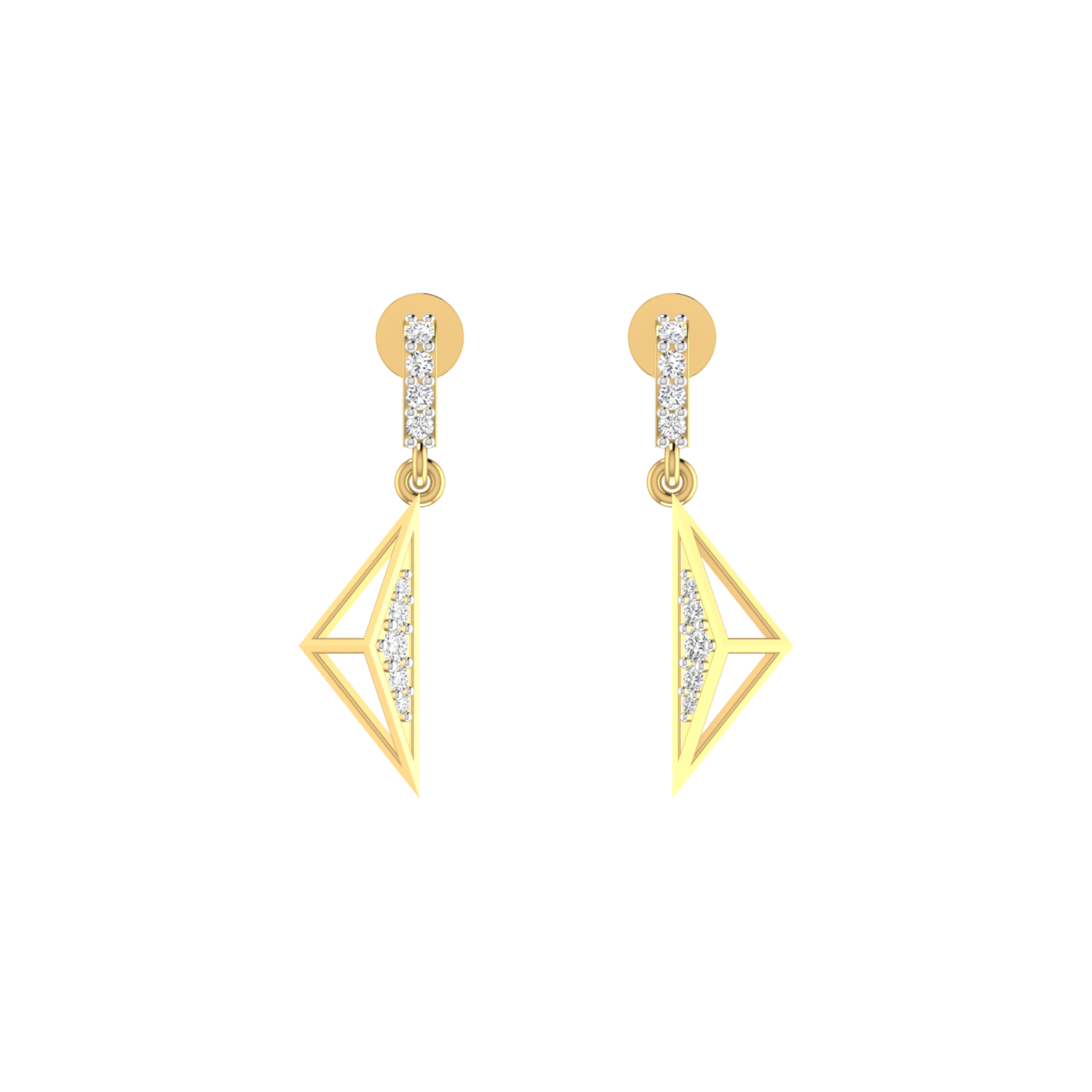 Interlock Aura Drops Gold Plated Lab Grown Diamond Earrings