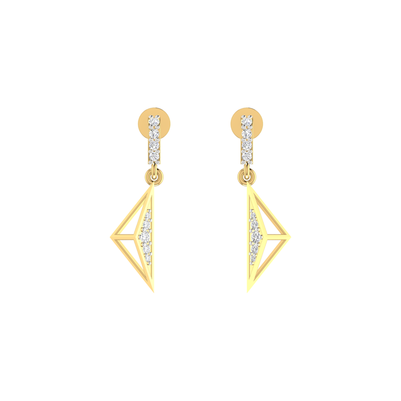 Interlock Aura Drops Gold Plated Lab Grown Diamond Earrings
