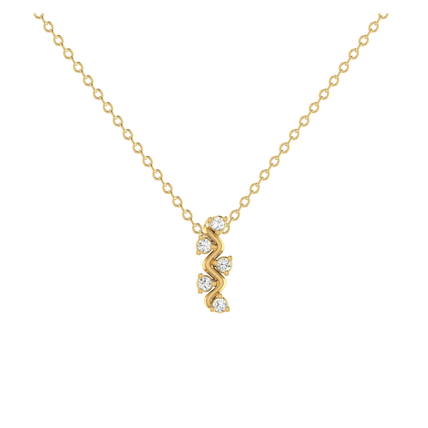 Meander Gold Plated Lab Grown Diamond Pendant