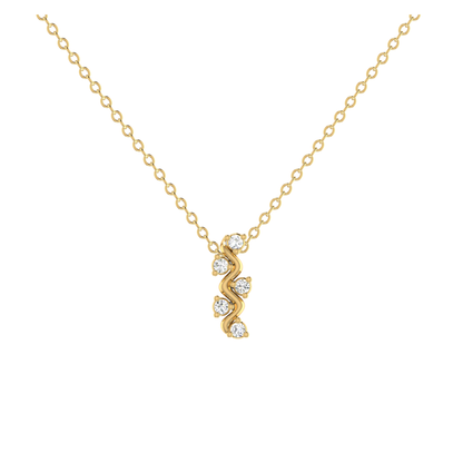 Meander Gold Plated Lab Grown Diamond Pendant