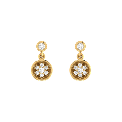 Radiant Rosette Drops Gold Plated Lab Grown Diamond Earrings