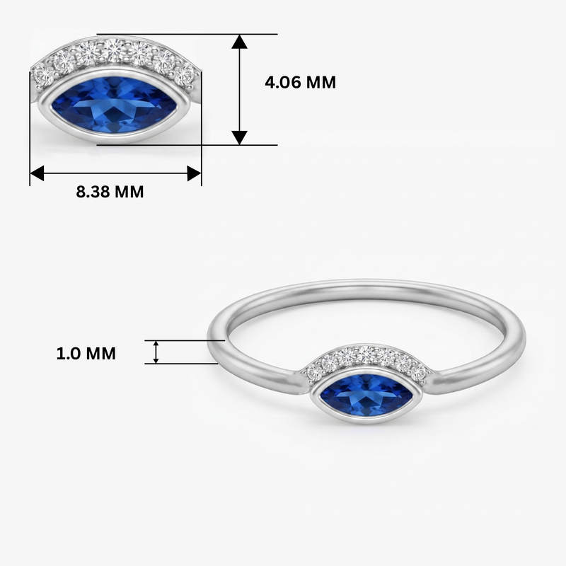 Iris Contour Platinum Plated Lab Grown Diamond Ring