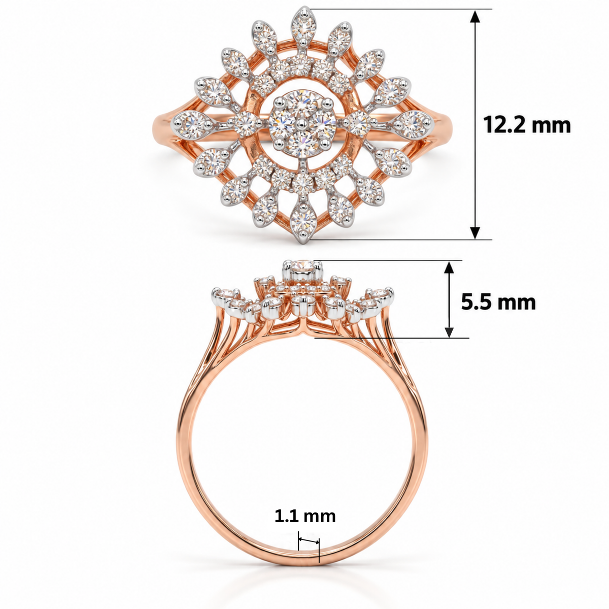Lotus Flare Lab Grown Diamond Ring