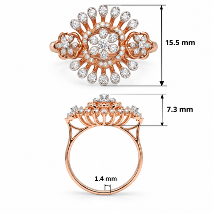 Empress Sunburst Lab Grown Diamond Ring