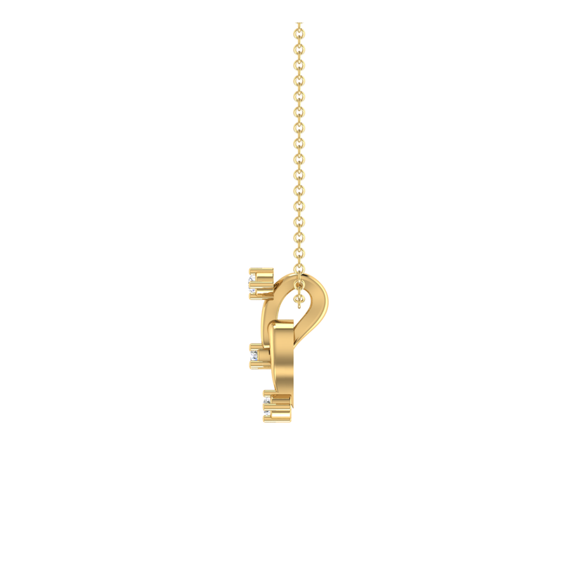 Kinetic Curve Gold Plated Lab Grown Diamond Pendant