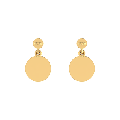 Trinity Medallion Gold Plated Lab Grown Diamond Earrings