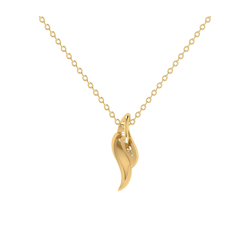 Plume Drop Gold Plated Lab Grown Diamond Pendant