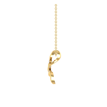 Zig-Zag Drop Gold Plated Lab Grown Diamond Pendant