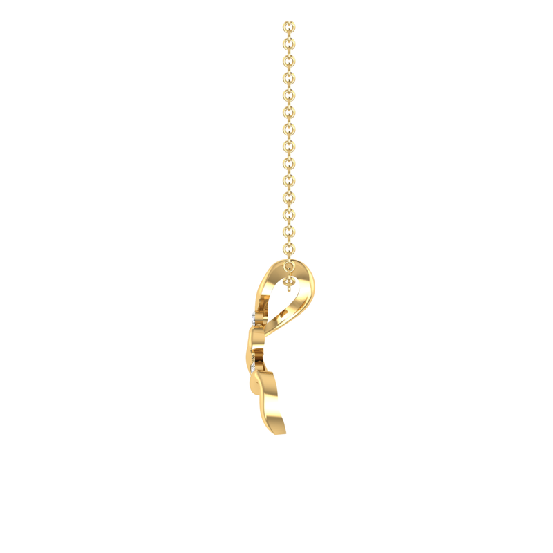 Zig-Zag Drop Gold Plated Lab Grown Diamond Pendant