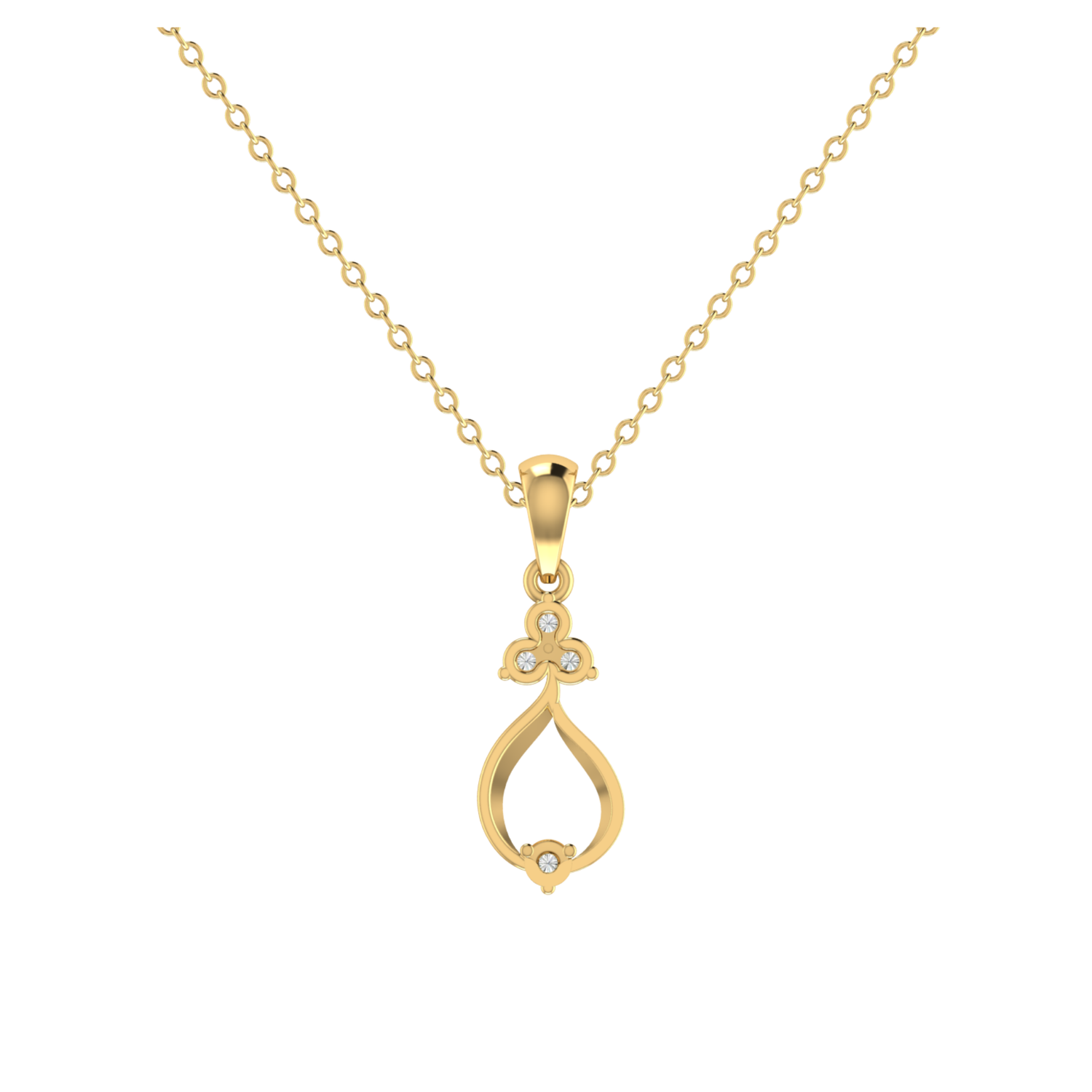 Mist Dewdrop Gold Plated Lab Grown Diamond Pendant