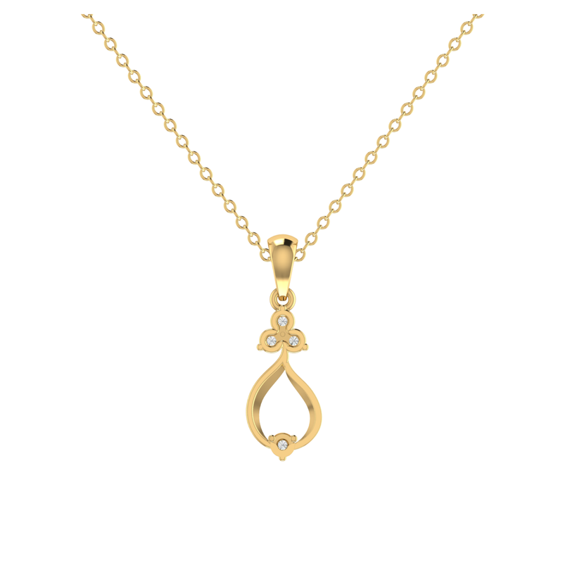 Mist Dewdrop Gold Plated Lab Grown Diamond Pendant