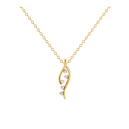 Botanical Flare Gold Plated Lab Grown Diamond Pendant