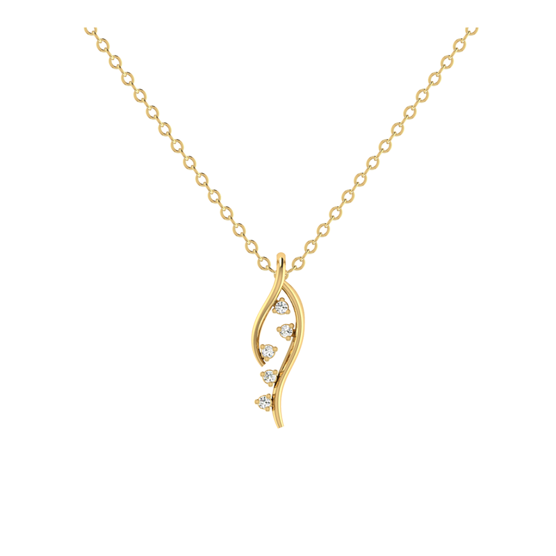 Botanical Flare Gold Plated Lab Grown Diamond Pendant