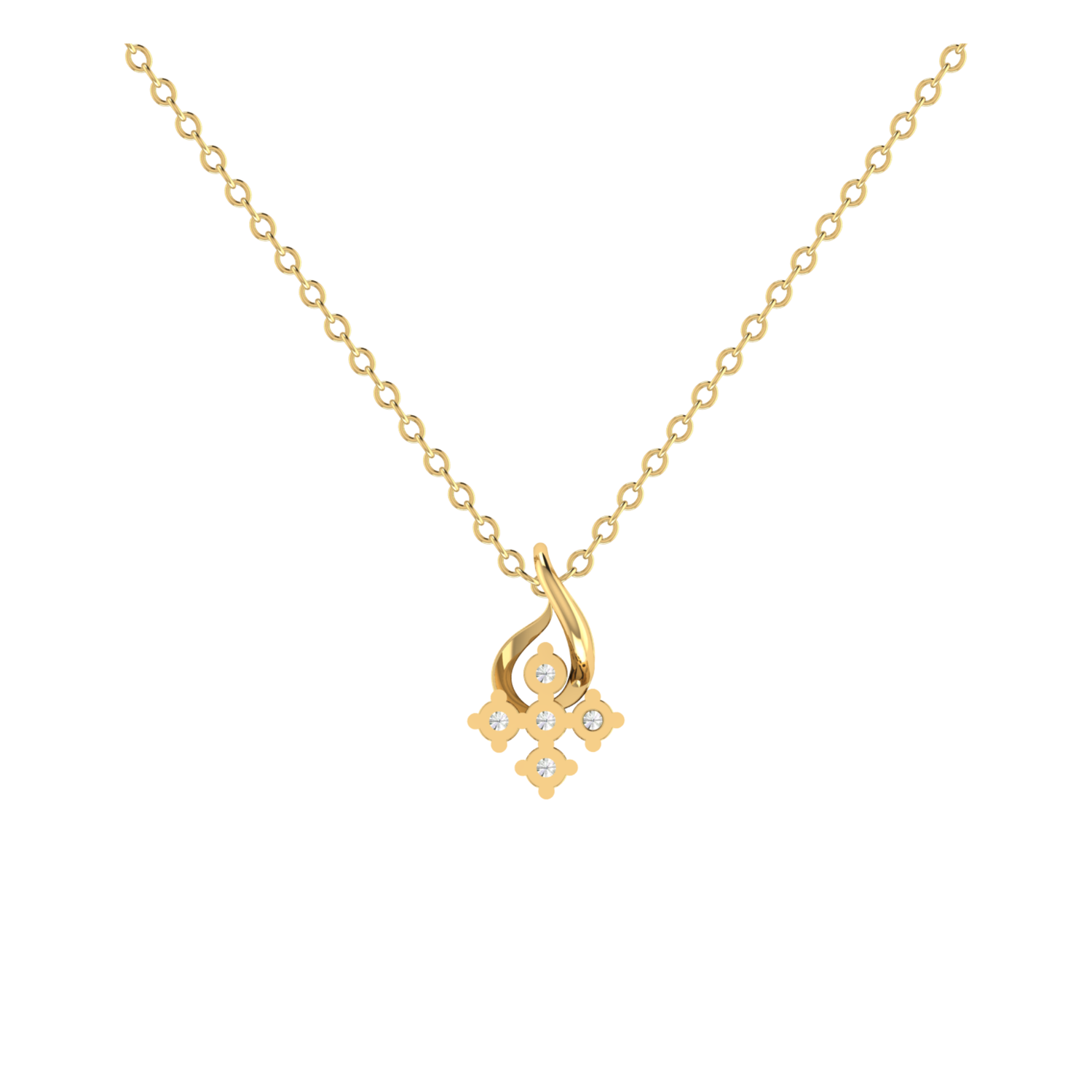 Helix Cross Gold Plated Lab Grown Diamond Pendant