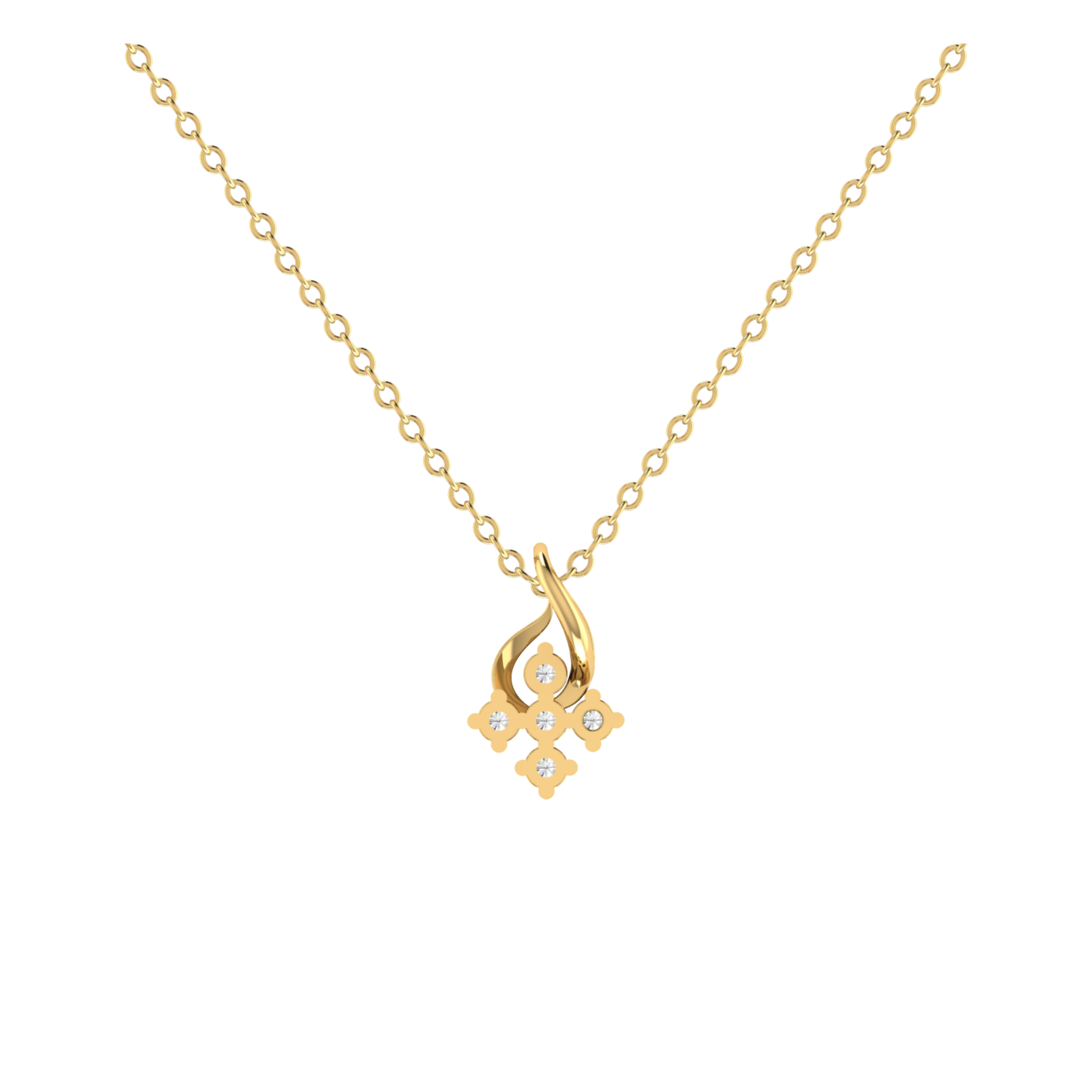 Helix Cross Gold Plated Lab Grown Diamond Pendant