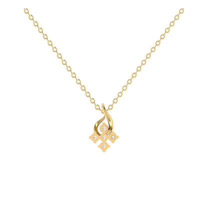 Helix Cross Gold Plated Lab Grown Diamond Pendant