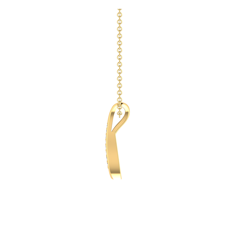 Shimmer Wave Gold Plated Lab Grown Diamond Pendant