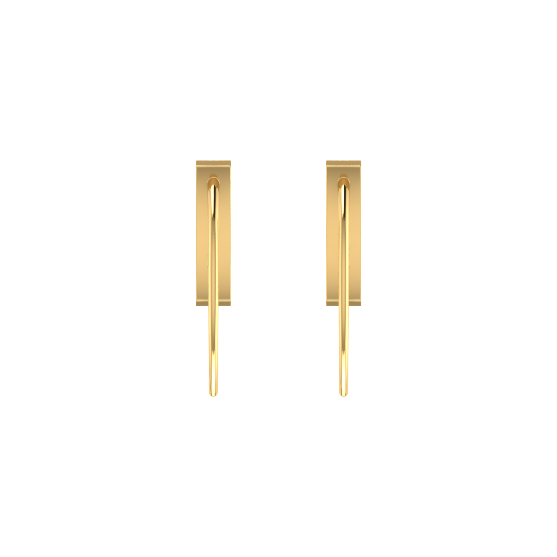 Artisan Frame Drops Gold Plated Lab Grown Diamond Earrings