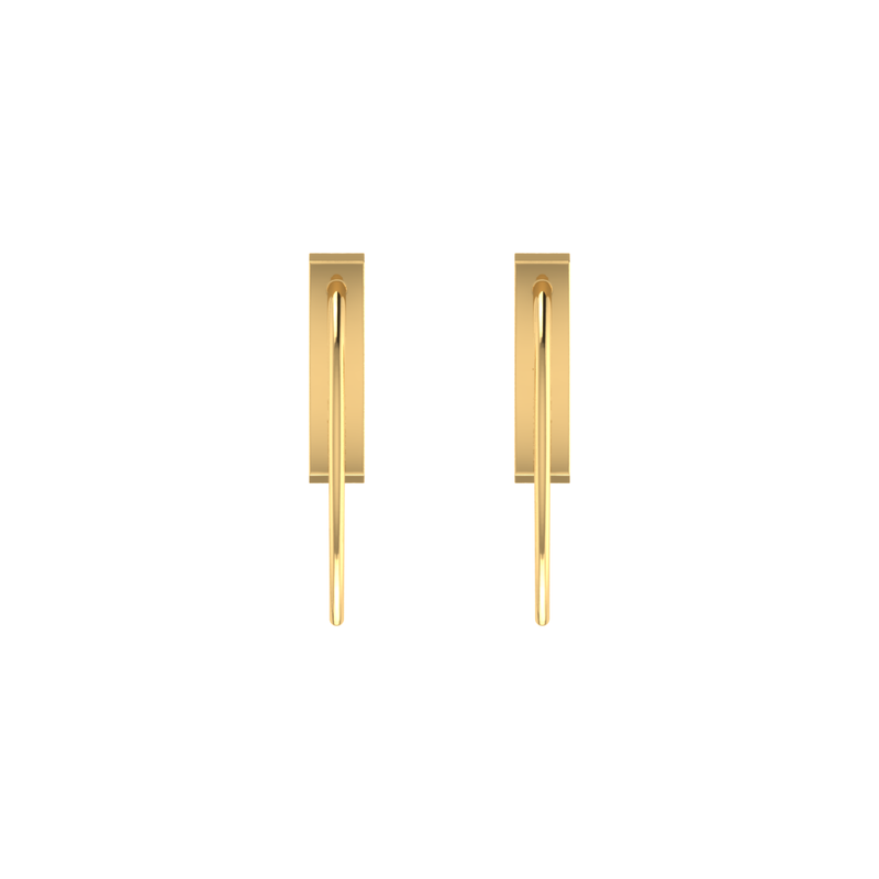 Artisan Frame Drops Gold Plated Lab Grown Diamond Earrings