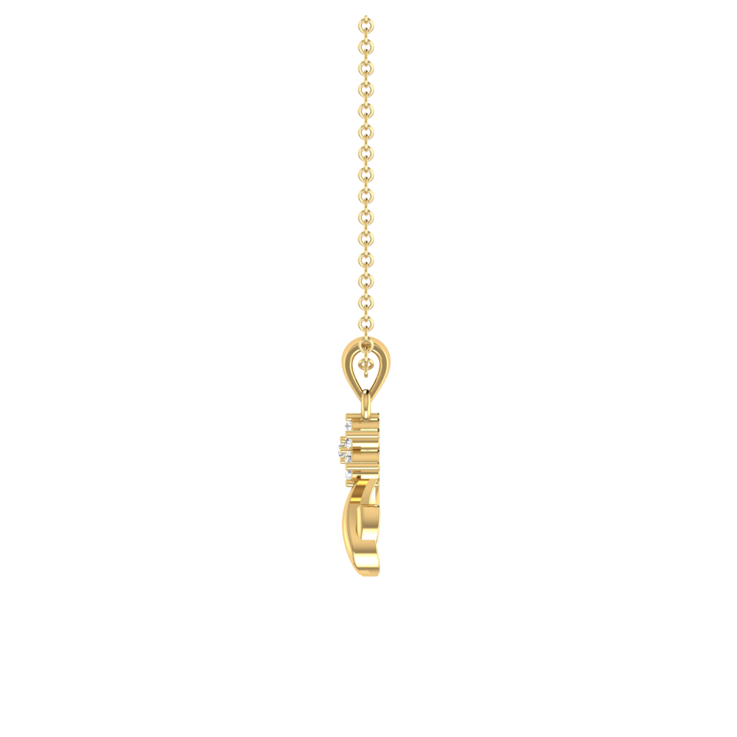 Spiral Flare Gold Plated Lab Grown Diamond Pendant