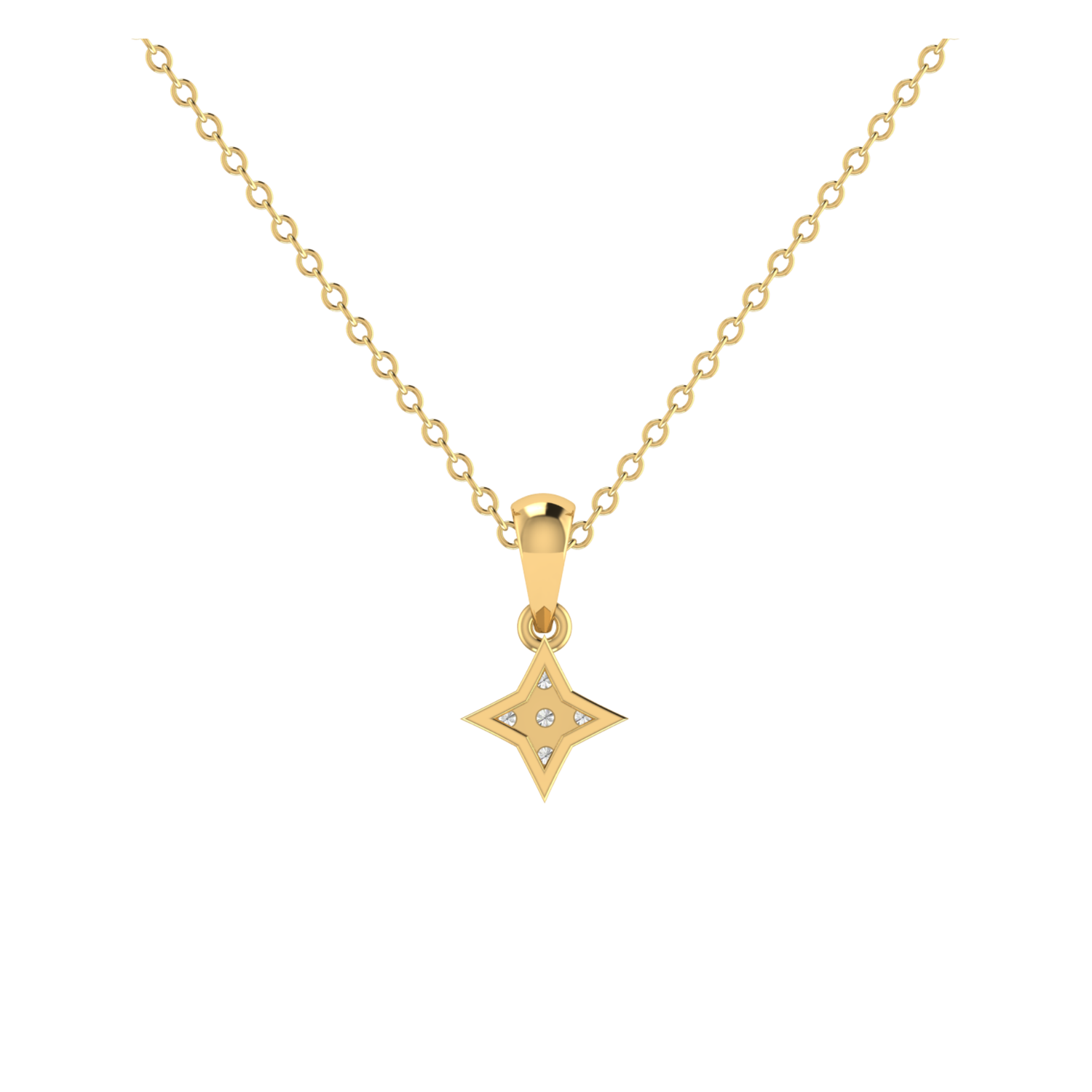 Orchid Flare Drop Gold Plated Lab Grown Diamond Pendant
