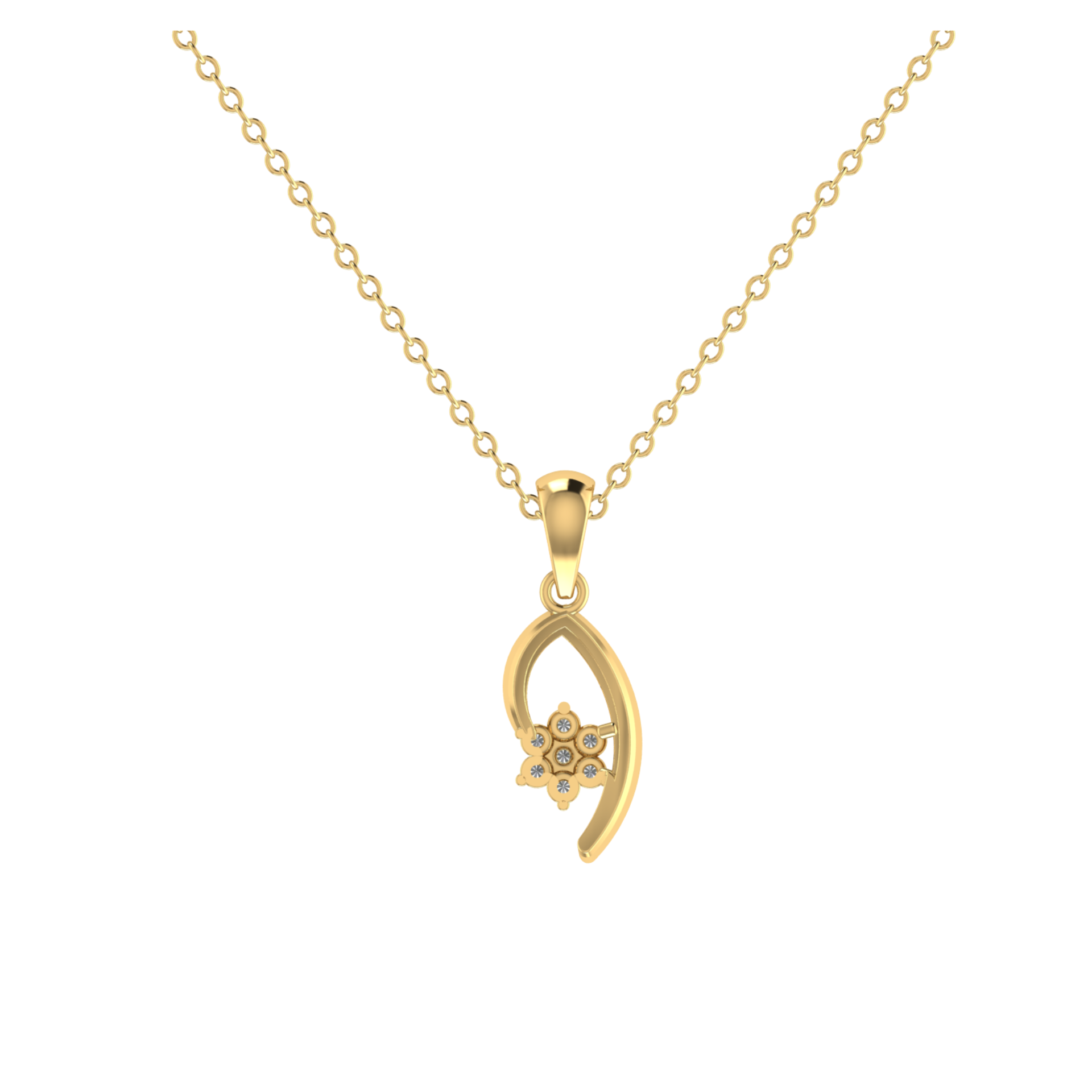 Orchid Swirl Gold Plated Lab Grown Diamond Pendant