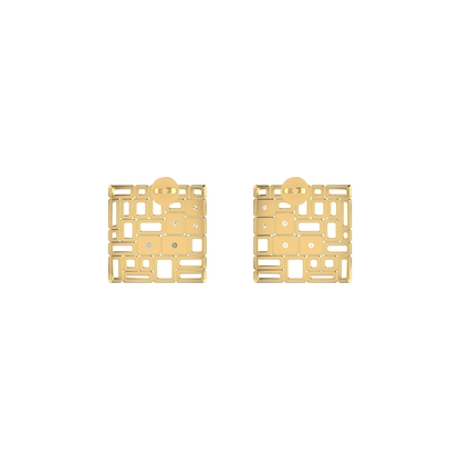 Tesserae Studs Gold Plated Lab Grown Diamond Earrings