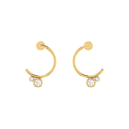 Lunar Orbiters Gold Plated Lab Grown Diamond Earrings