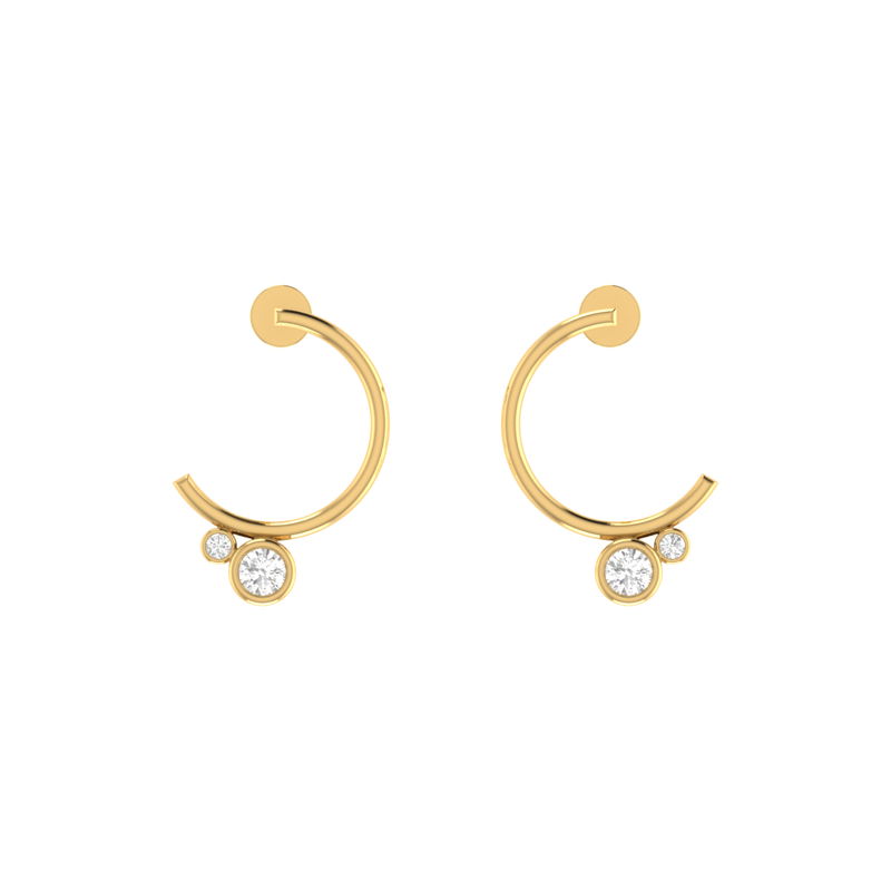 Lunar Orbiters Gold Plated Lab Grown Diamond Earrings